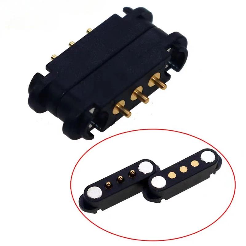 10 Sets Magnetic Pogo Pin Connector 2P 3P Pogopin Male Female Spring Loaded DC Power  Magnetic Connector Male and Female Socket
