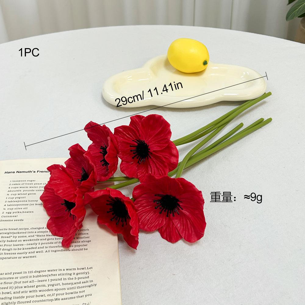 

Имитация искусственного цветка мака из ПУ, одиночный искусственный цветок мака, украшение для домашней цветочной композиции