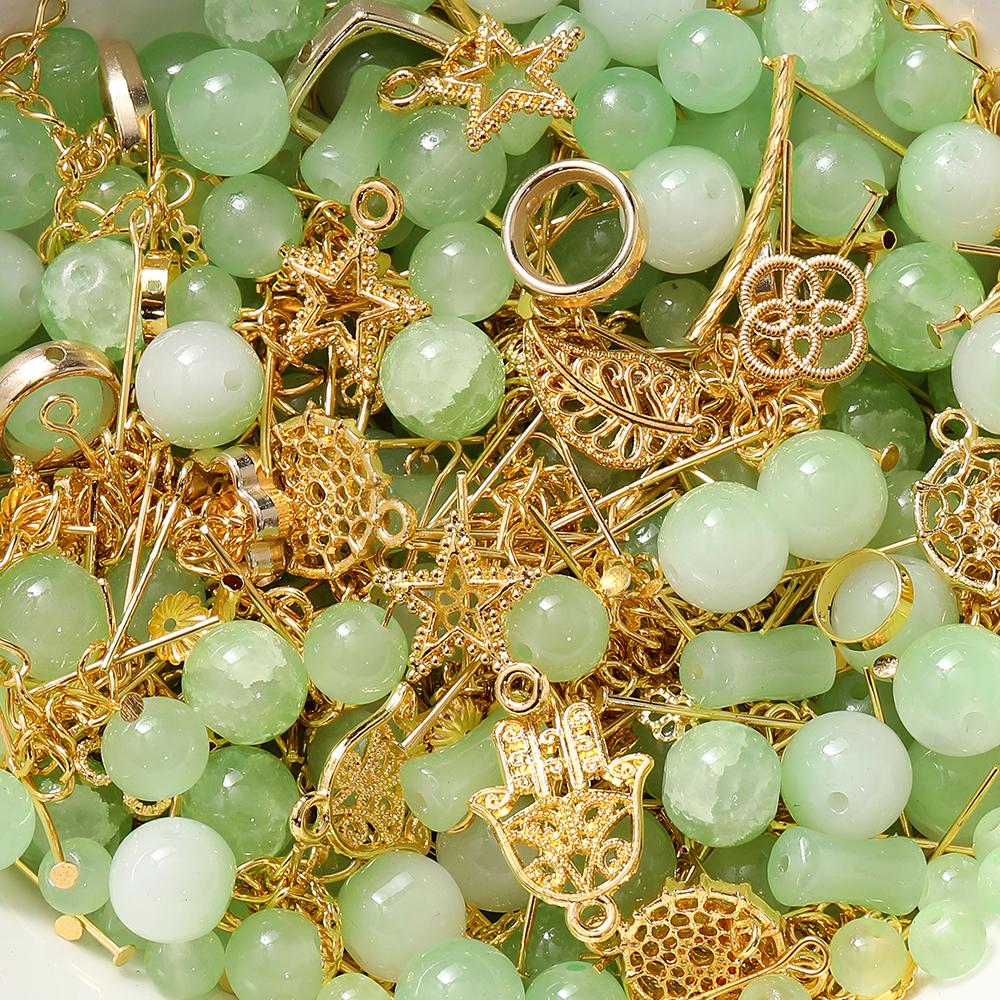 30/50g Mixed Style Glass Spacer Beads Metal Pendants Jewelry Accessories for DIY Bracelets Necklace Anklet Jewelry Making