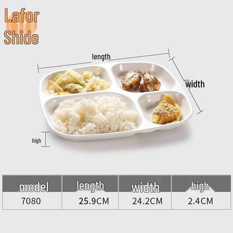 Melamine Multi-Compartment Cafeteria Meal Plates