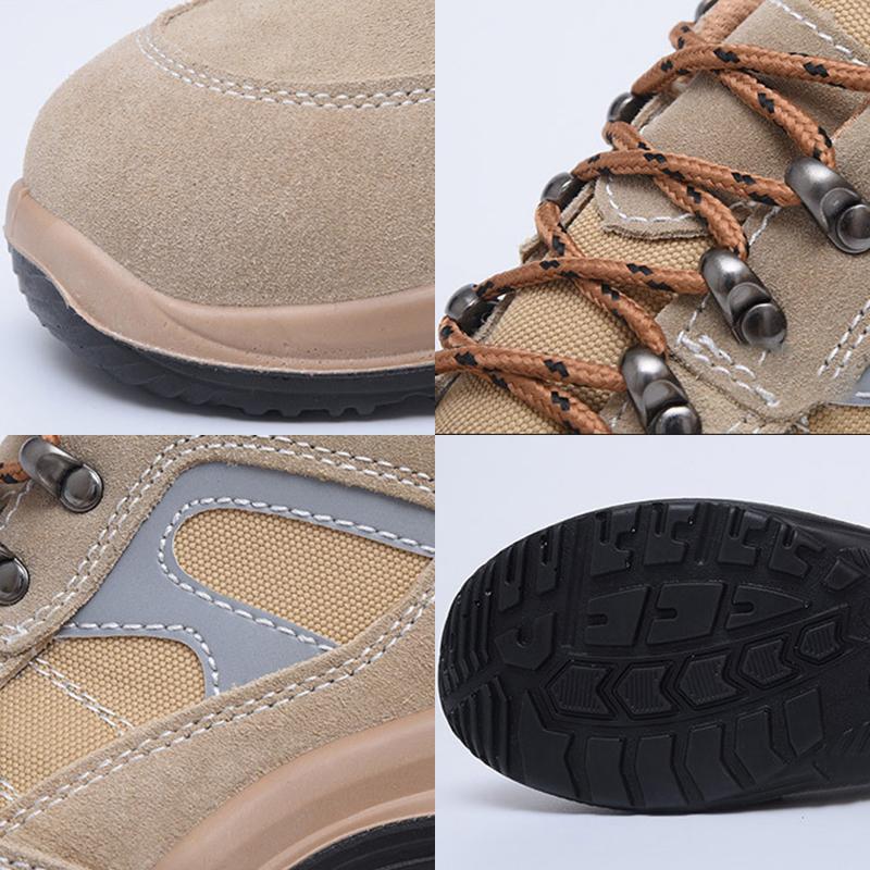 Oulylan Outdoor Anti Puncture Safety Boots for Men Odor Proof Breathable Labor Shoes Male Non-skid Lace Up Work Sneakers