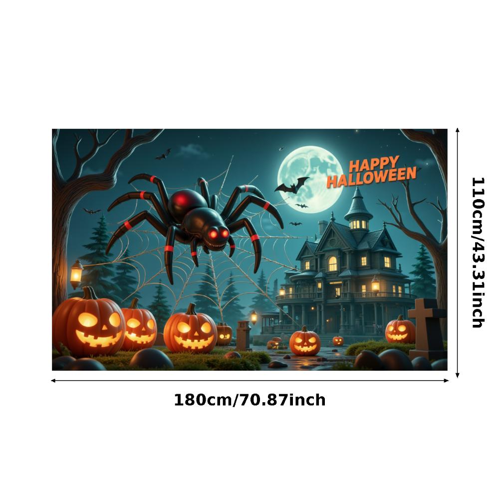 Halloween Banner Haunted Effect Halloween Party Banner Pumpkin Backdrop Pumpkin Illustration Night Theme Banner For Haunted