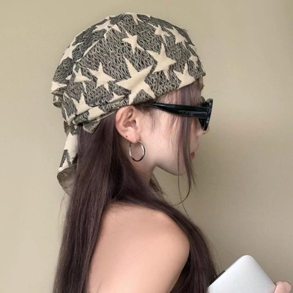 Wasteland Style Star Hair Scarf Hip Hop Knitted Tube Top Y2K Hip Scarf  Spicy Girls