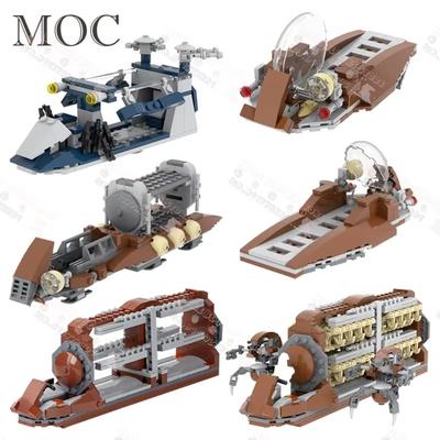Sci-Fi Movie Series Transport Vehicle Building Blocks Interstellar DIY Battle Droids Carrier Cart Model Bricks Toys For Children