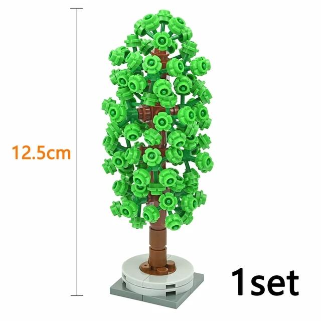 DIY Plant Tree City Bricks Assemble MOC Pine Christmas Tree Model Building Blocks Educational Creative Toys For Children Gifts