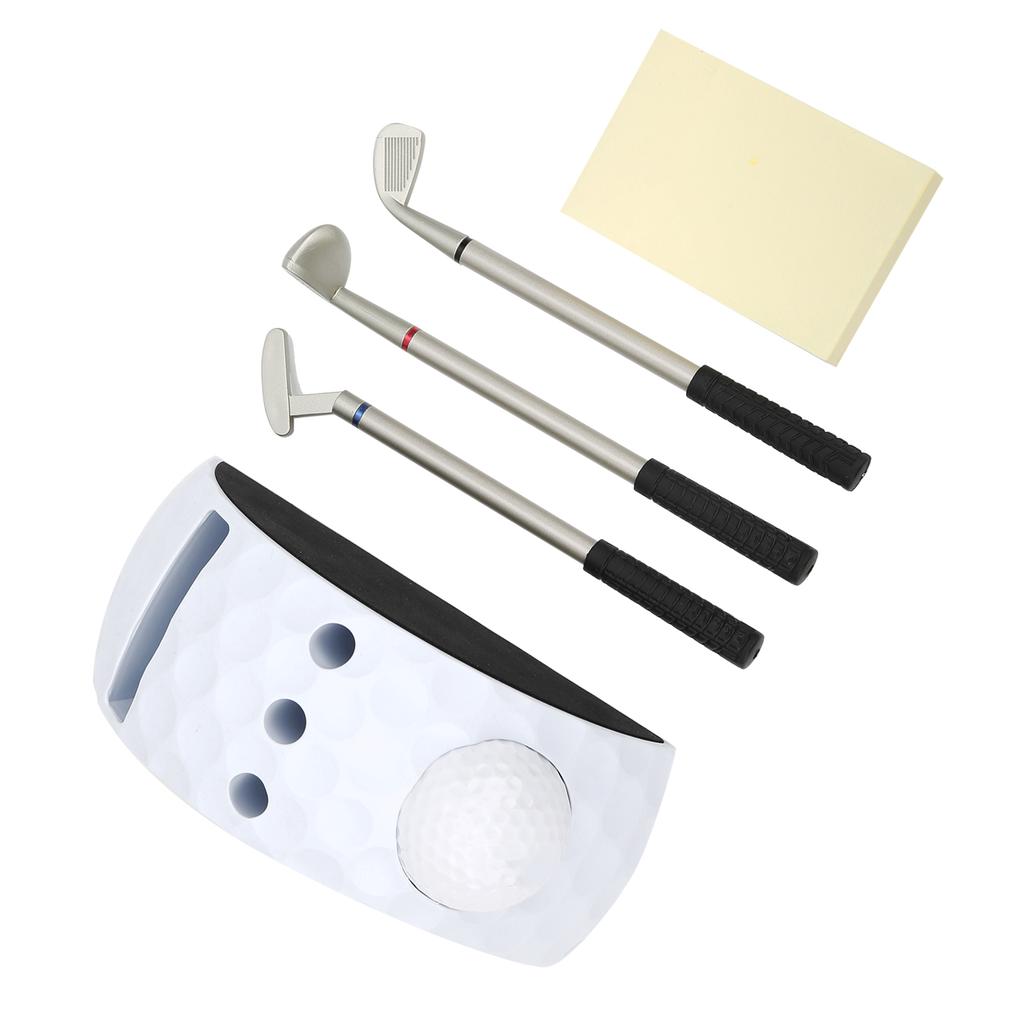 Desktop Small Golf Putter Pen Holding Stand Decoration Golf Pen Set with 3Pcs Pens
