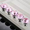 5 Stück 1,221,18 Zoll Dekorative Rosa Glasgriffe, Kristall Kommoden-/Schrankknöpfe für Badezimmer/Küchen, mit Schrauben