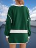 Women's Two Piece Oversized Crop Sweatshirt and High Waist Skirt Set Tennis Running Sport Outfit