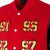 Jordan Spliced Design Front Six-Championship Print Single-Breasted Baseball Jacket Men Jacket Red BQ5166-657