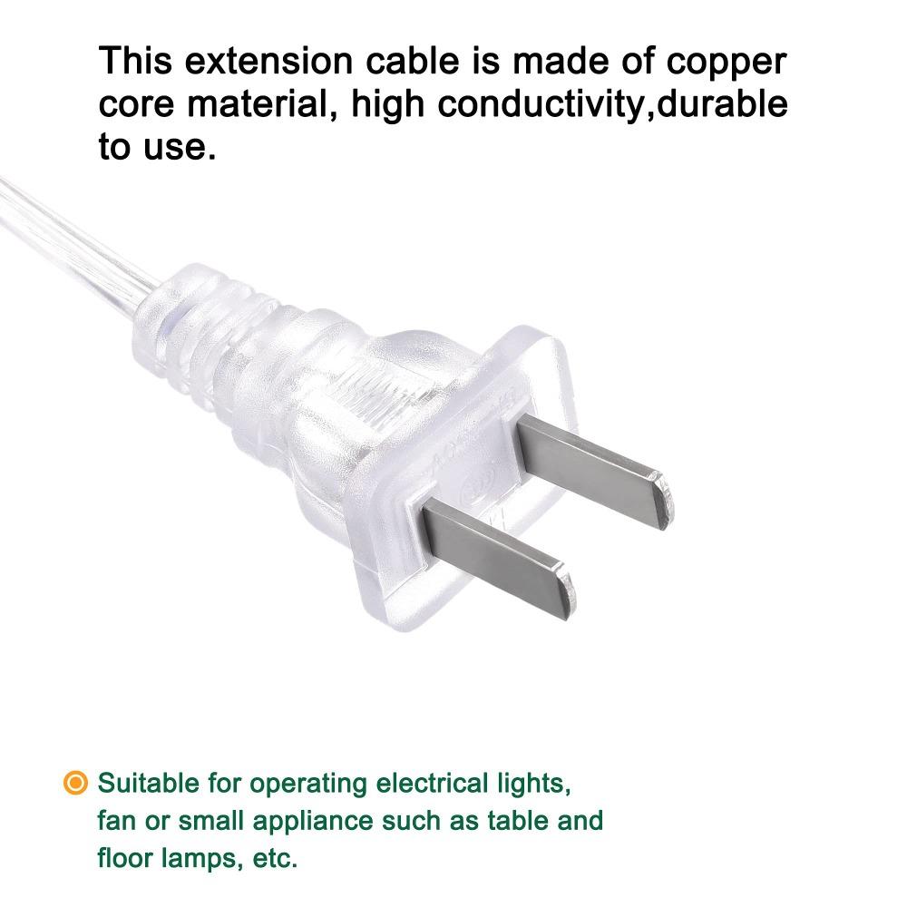 2pcs Copper Transparent Plug Switch Power Cord Home Appliance Power Connection Cable  Electrician