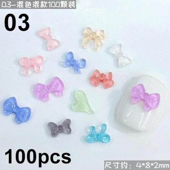 French Ribbons Colorful Resin Cute Bowknot Charm Leopard Print Bow Tie Nail Art Decorations Manicure Tools Accessories Wholesale