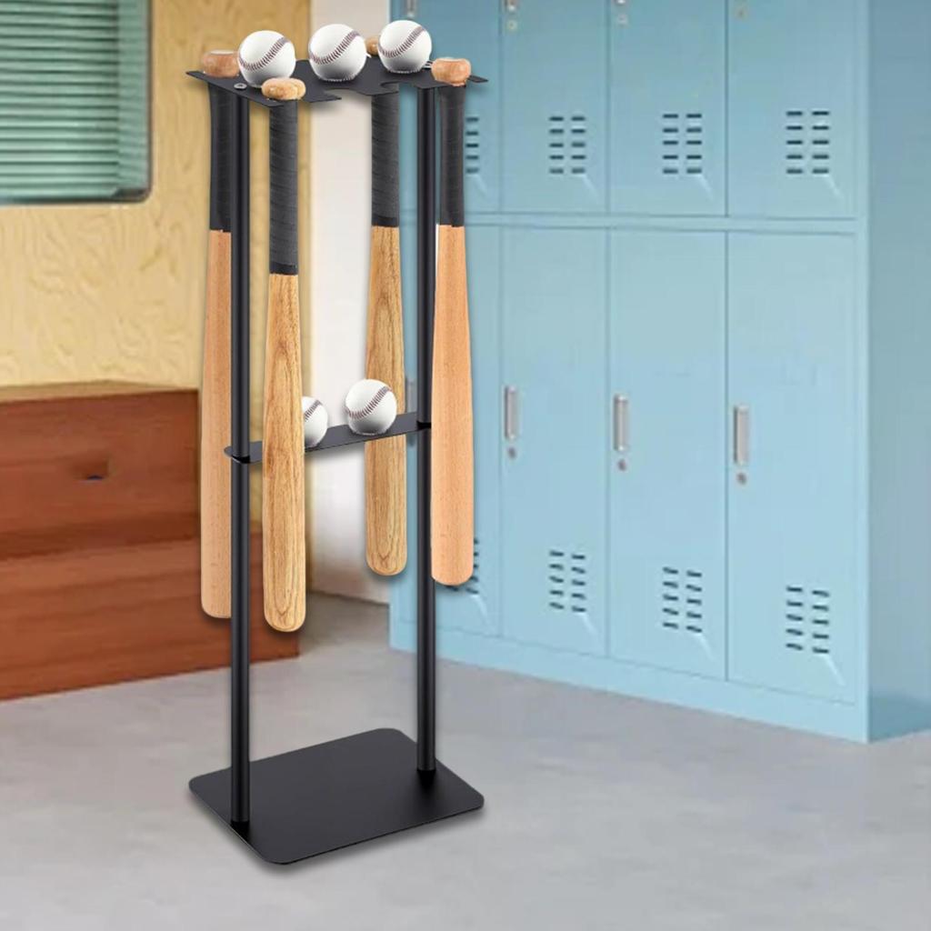 Baseball Bat Holder Vertical Easy Installation 8 Bats Accessory Space Saving Softball Bat Holder