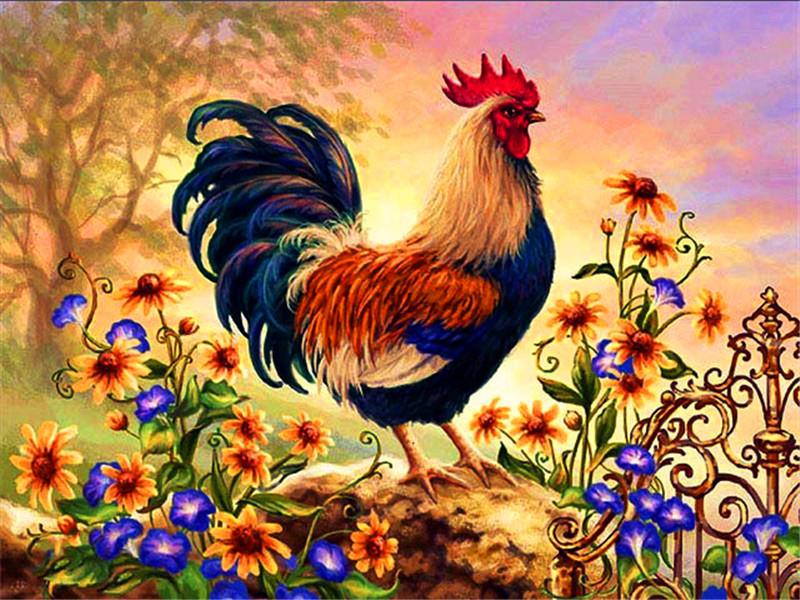 RUOPOTY DIY Painting By Numbers Animal Pictures By Number Chicken Kits Hand Painted Paintings Art Drawing On Canvas Home Decor