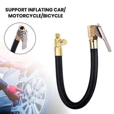 Car Tire Inflator Extension Tube Clip Type Connector Car Motorcycle Bicycle Tyre Pump Quick Inflation Chuck Adapter Hose Accessories