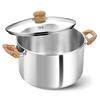 Panela de Aço Inoxidável CSK 8 Quartos Panela de Caldo com Tampa Visível para Sopa Massa Legumes Alça Dupla Lavável na Máquina de Lavar Louça