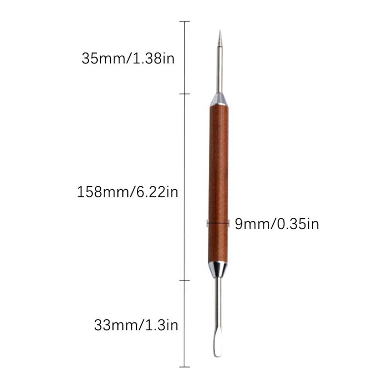 Stainless Steel Coffee Decorating Art Pen Wooden Handle Latte Pull Flower Needle Barista Tool Coffee Accessories Modeling Tool