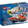 LEGO City Fire Rescue Boat Toy Present Birthday Block Educational Christmas Boys Girls Children 5 Years Old 6 Years Old 7 Years Old 8 Years Old City