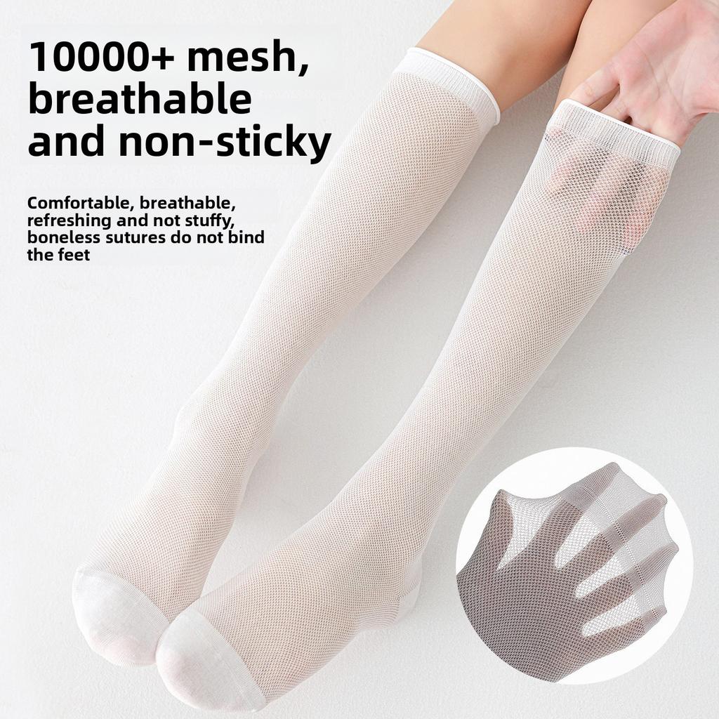 Silk-silk Women's Summer Net Eyelet Breathable Anti-odor and Sweat-absorbing Sports Stockings