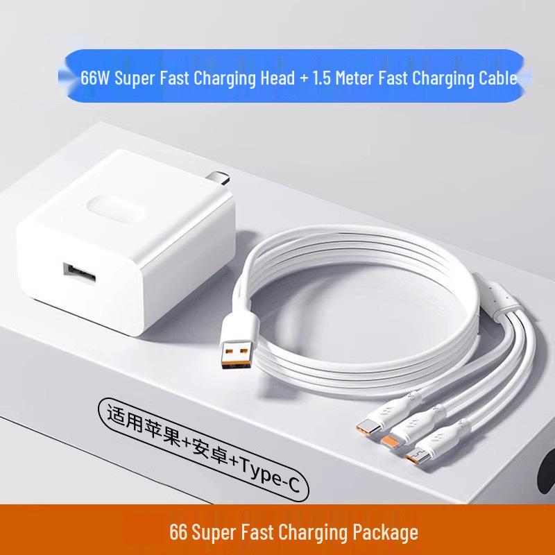 Universal Fast Charge 3-in-1 Multi-Port Cable: Type-C, Android, 3-Head