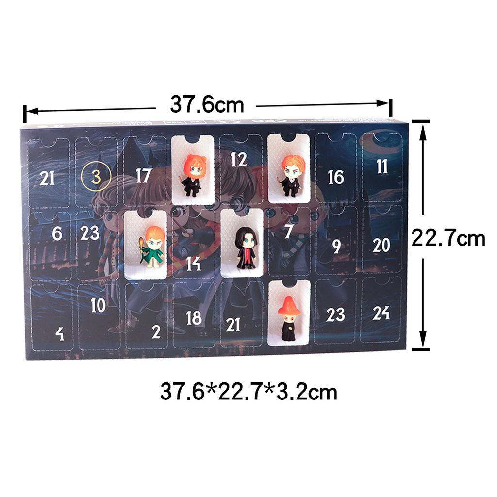 Harry Potter Christmas Countdown Advent Calendar Blind Box Toy, 24 Days Magic Surprise Gift Set for Kids Adults