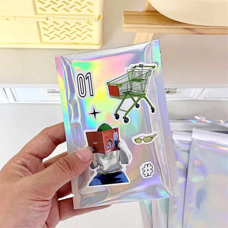 10Pcs Self-Sealing Laser Small Plastic Bags For Jewelry Pouch Jewelry Transparent Display Gift Packaging Storage Bag