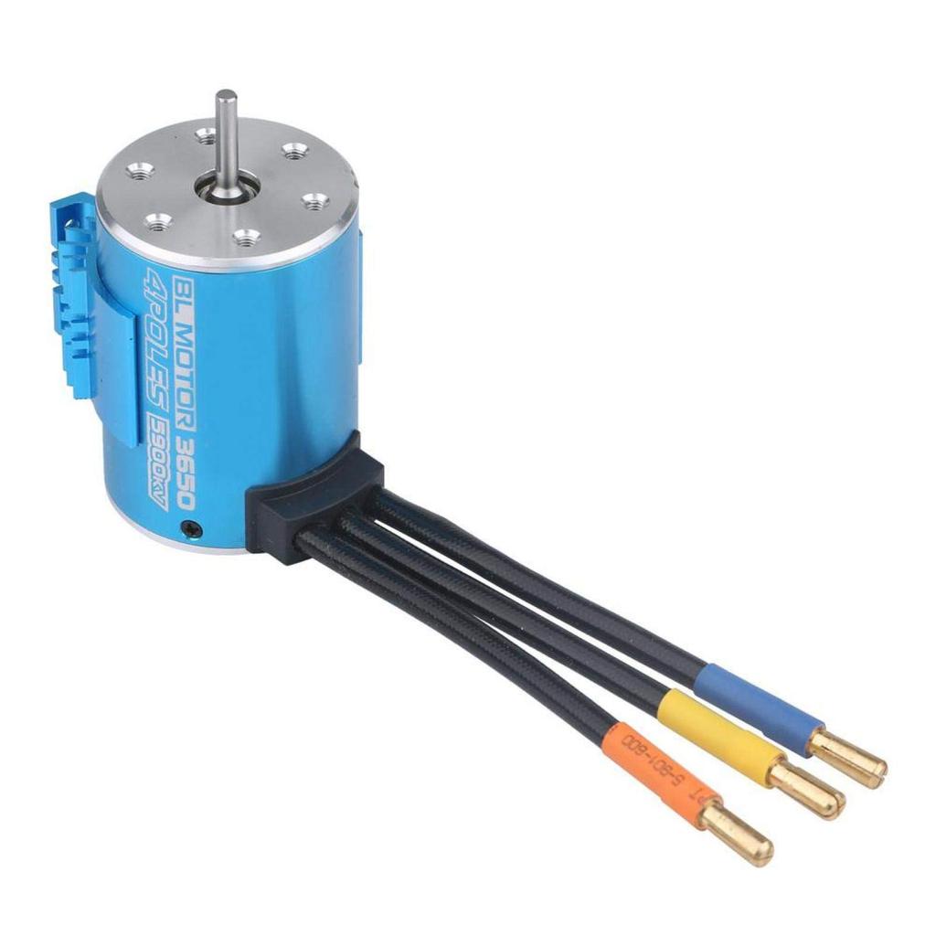3650 5900KV 4-Pole Brushless Motor with Heat Dissipation, Professional RC Part Replacement for 110, 116, and 118 RC Cars and Boats, 50,000 RPM, High