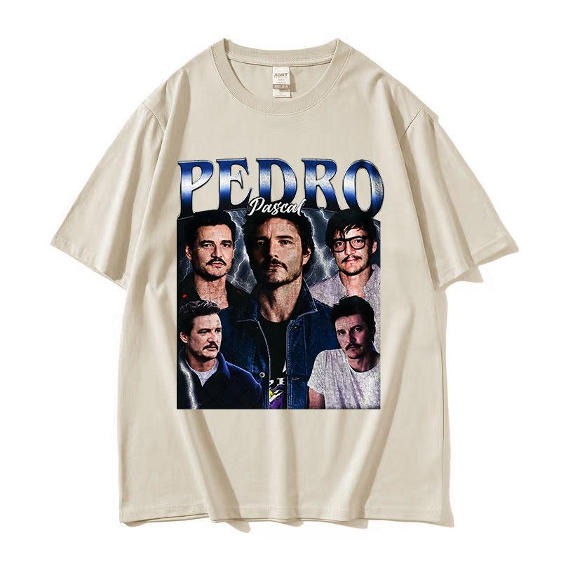 Actor Pedro Pascal Movie Graphic T Shirt Unisexs Retro High Quality Fashion Clothing Tshirts Unisex 2026 Cotton Oversized Tshirt