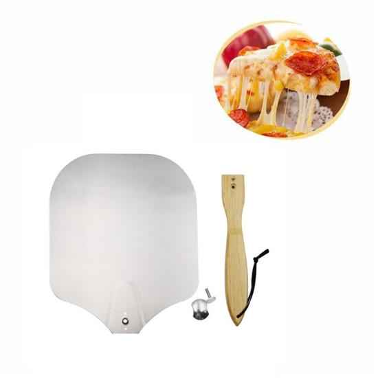 12-tommers avtakbart sammenleggbart håndtak Aluminiumlegering Pizzaspade Pizzapeel Trehåndtak Overføringspizzaspade Bakeverktøy