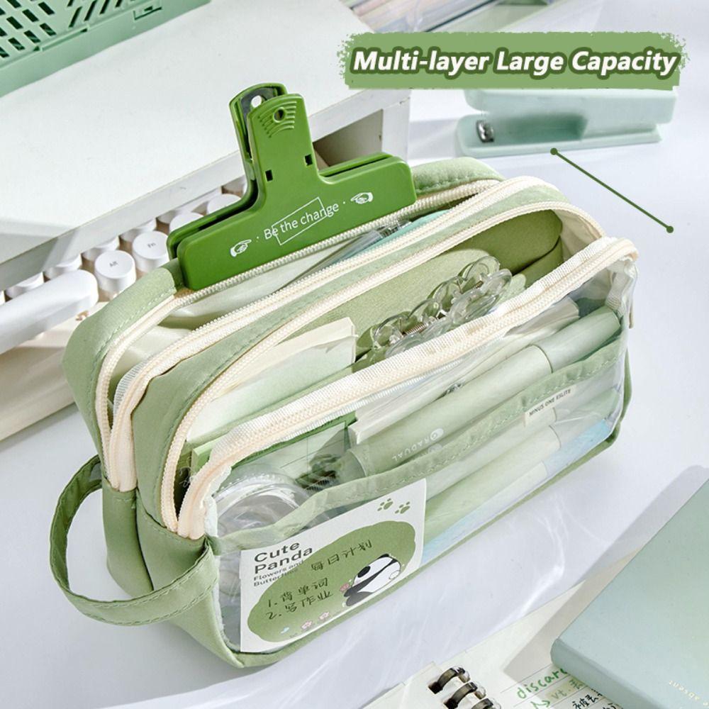 PVC Pencil Case Handheld Stationery Organizer Waterproof Stationery Bag  School Office
