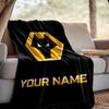 Custom Name Wolves Football Throw Blanket - Perfect for Couch, Bed, Office, and outdoor Travel - Ideal Gift for Christmas & Holidays
