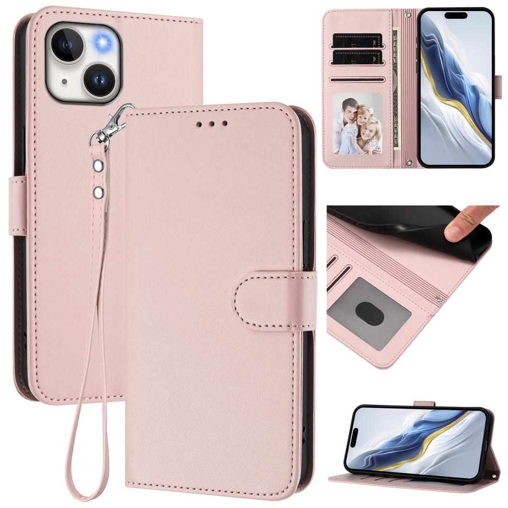 For iPhone 17 Pro Phone Case with Card Holder Kickstand Leather PC TPU Shockproof Protective Cover