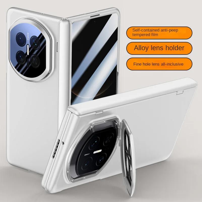 With Privacy Tempered Glass Film Full Protective case For Huawei Mate X7 mate x7 Spring Hinge Holder Camera protect Cover