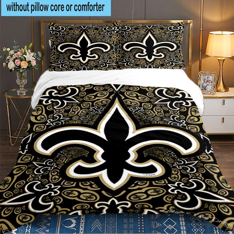 New Orleans Helmet 3pcs Bedding Set,Including 1pc Duvet Cover And 2pcs Pillowcases Perfect Gift for Christmas,Ideal for Bedroom, Dormitory