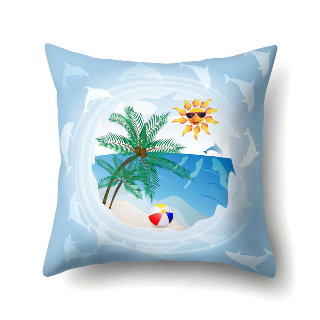 Office Pillow Pillow Cover Beach Wave Waist Pillow Creative Home Sofa Pillow Cover Premium Durable Quality Useful