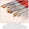 Wooden Handle Nail Art Pen Set - Brushes for Salons, Liner, Round Head, Gel Polish, Carving, Gradient, Smudge.