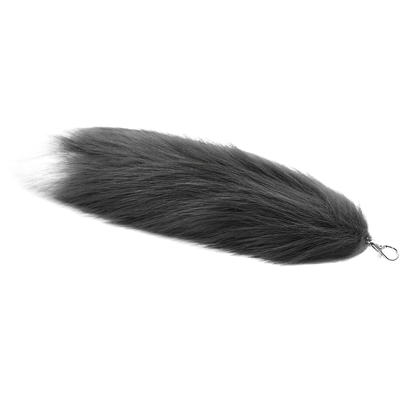 

[MARUHADO] animal fluffy tail gal Tail key ring fur cosplay fox butt charm fox tail gray & white