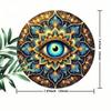 Vintage Mandala Metal Wall Art Retro Farmhouse Round Iron Sign With Eye Design 7.87 Inch Home Decor
