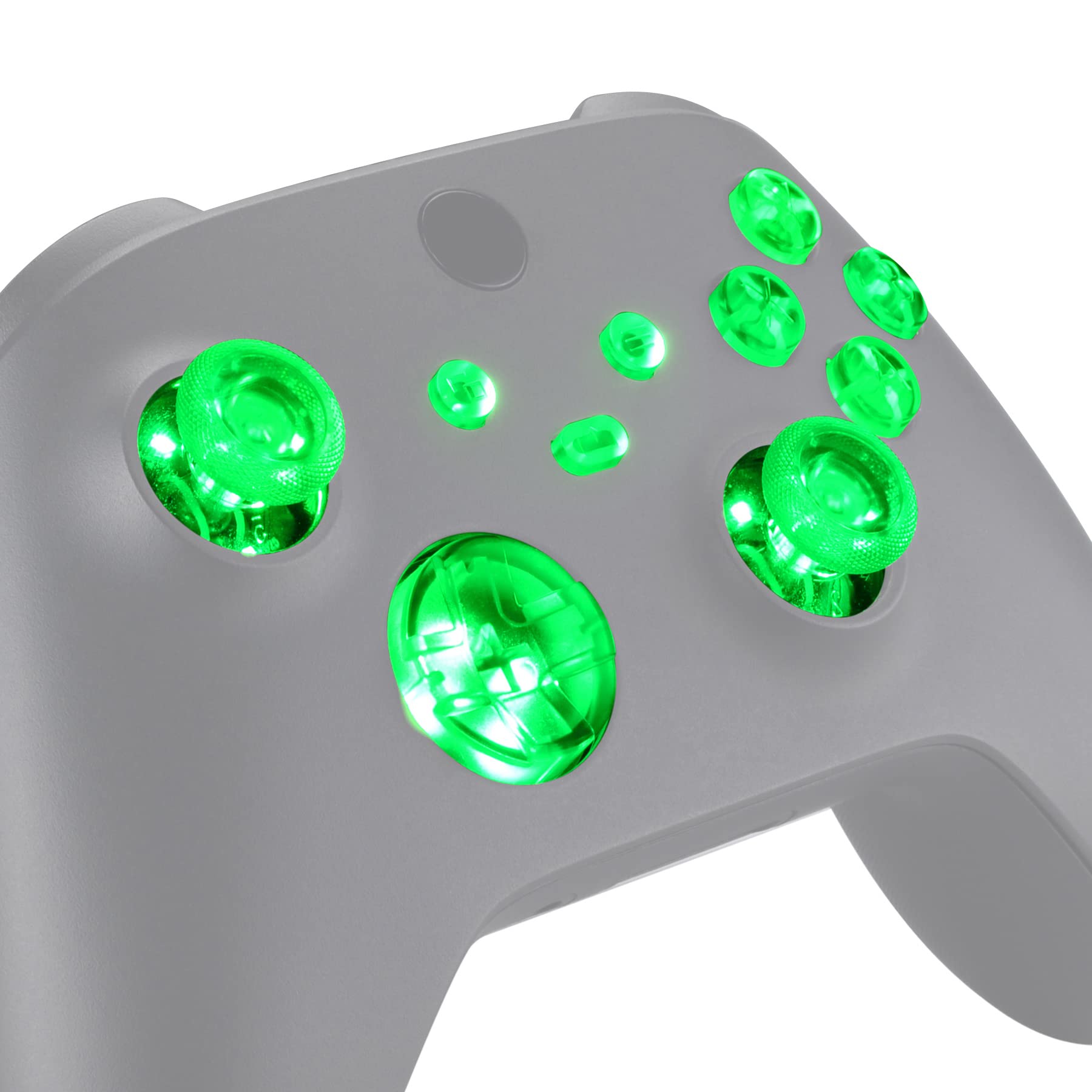 

eXtremeRate Luminous Thumbstick Start Back Share for Compatible with Xbox Series ABXY Button Compatible with Xbox Series 7 Colors 9 Modes DTF LED Kit
