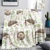 Fresh animal flowers Print Flannel Blanket High quality Comfortable for All Seasons Home Decor Warmth and Comfort Perfect for Christmas Gifts