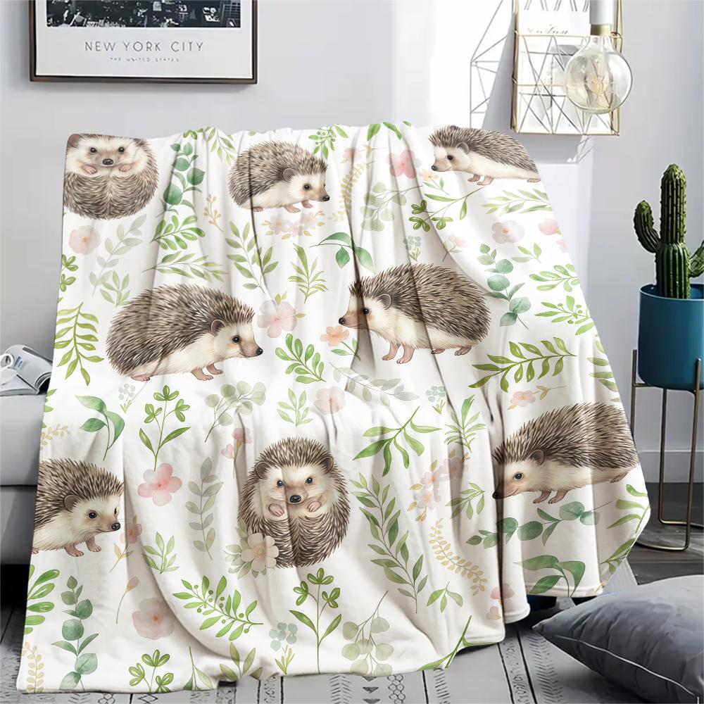 Fresh animal flowers Print Flannel Blanket High quality Comfortable for All Seasons Home Decor Warmth and Comfort Perfect for Christmas Gifts