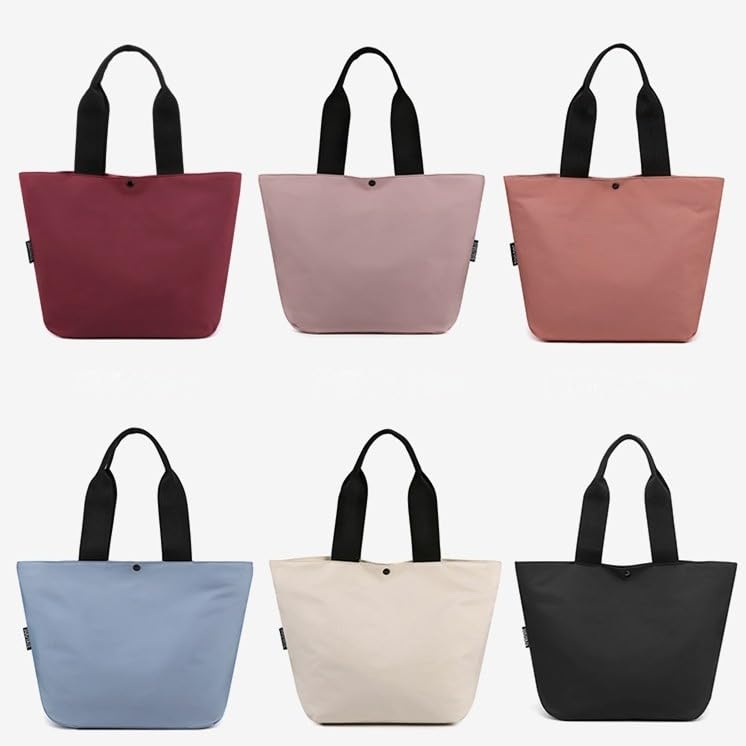 Bitcuem Tote Bag for Men and Women, Lightweight, A4 Size, Nylon, Large Capacity, 2-Way, Perfect for Commuting, School, Travel, Shopping, and Walking