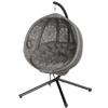 Round Egg Basket Chair, with Steel Stand, Charcoal Grey