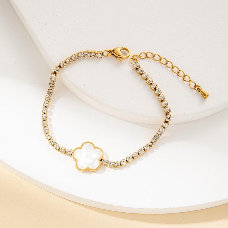 New Arrival Titanium Steel Bracelet for Women Light Luxury Diamond Inlaid Bangle Commuter Versatile Fashion Fadeless Jewelry