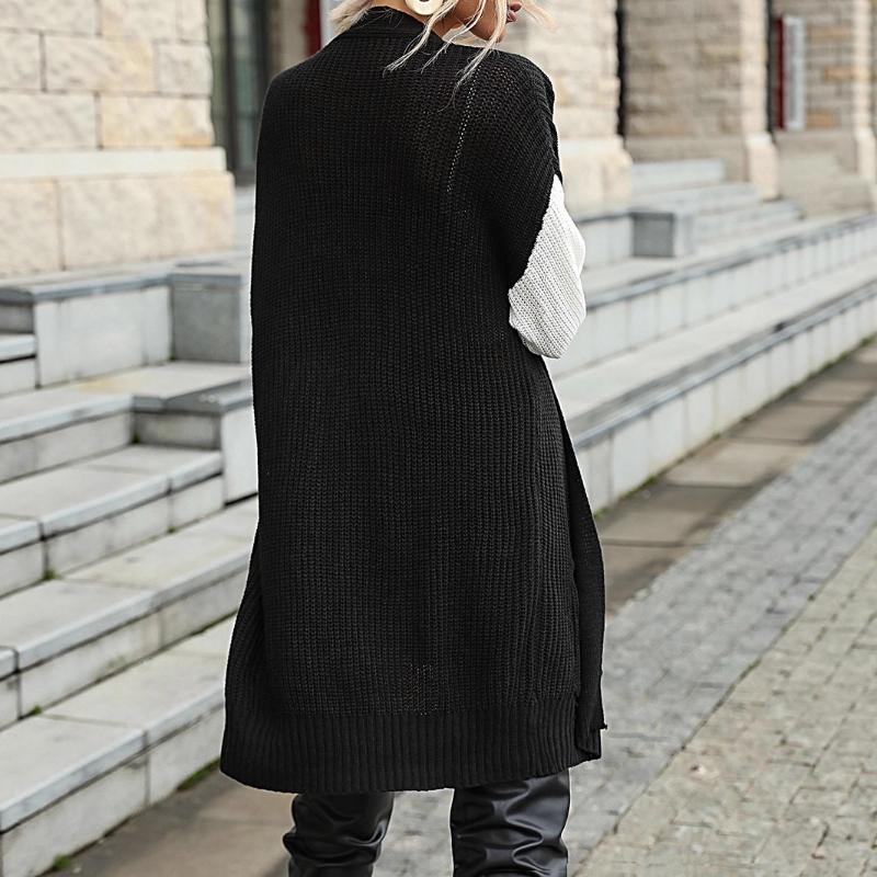 Knitted Cardigan Autumn Women's Color-blocking Sweater Jacket