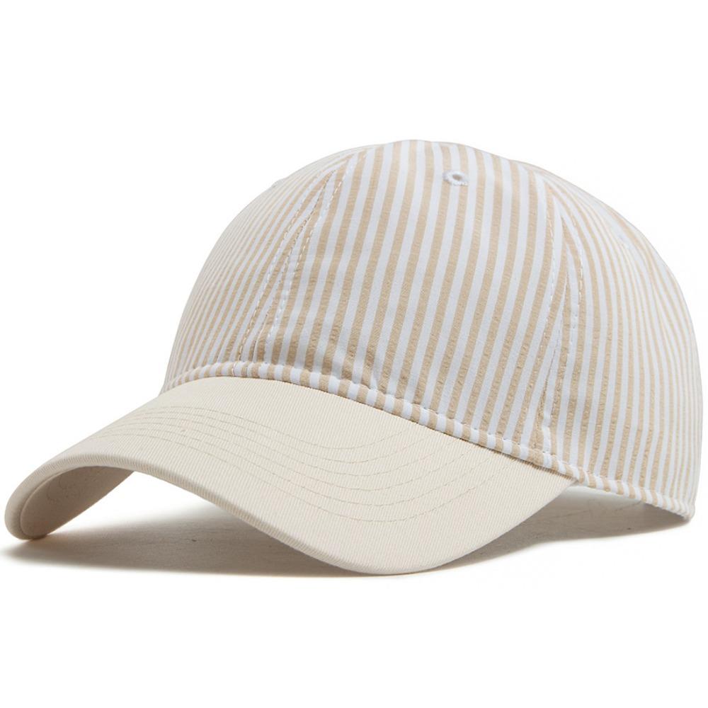 Soft Top Striped Design Baseball Cap Adjustable Sun Protection Casual Hat Breathable Lightweight Peaked Caps For Women Men