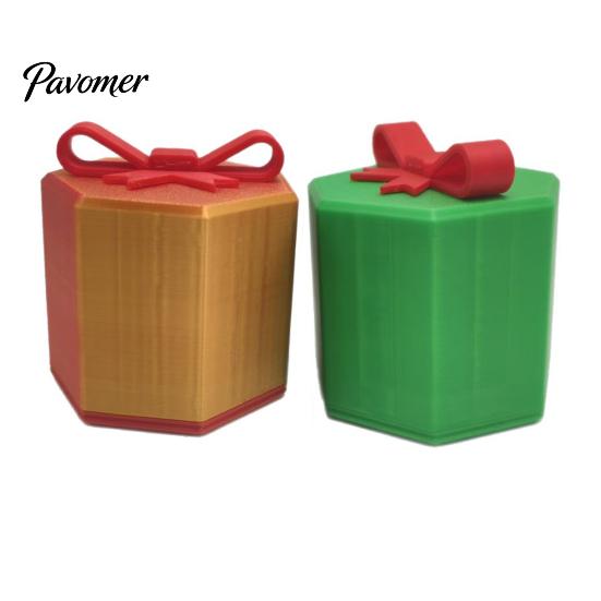 Interactive Gift Container 3D Printed Maze Puzzle Box, Christmas Theme Storage Hidden Compartment Novelty Hexagonal Ornament for Holding Jewelry