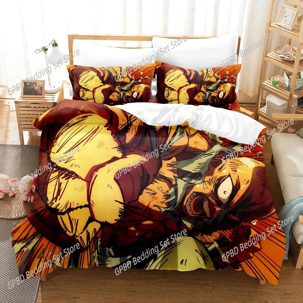 Anime One-Punch Man Saitama Comfortable Duvet Quilt Cover Pillowcase Bedding Set Children Bedroom Decoration Home Textile
