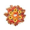 Artificial Maple Leaf Wreath with Pumpkin for Halloween Fall Home Decor