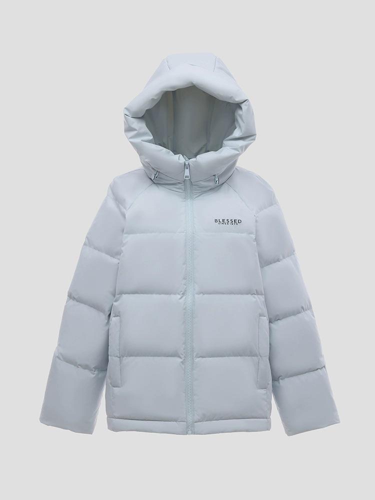 

Зимняя куртка пуховик с капюшоном для женщин и мужчин 2025 - Толстая, теплая, верхняя одежда для улицы S (Under 105 lbs) светло-синий