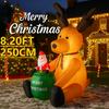 8.2FT Yard Party Decoration Inflatable Reindeer Santa Toy LED Light Xmas Home Decor Ornament Supplies Christmas Holiday Gift